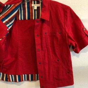 Coldwater Creek Red short sleeve jacket